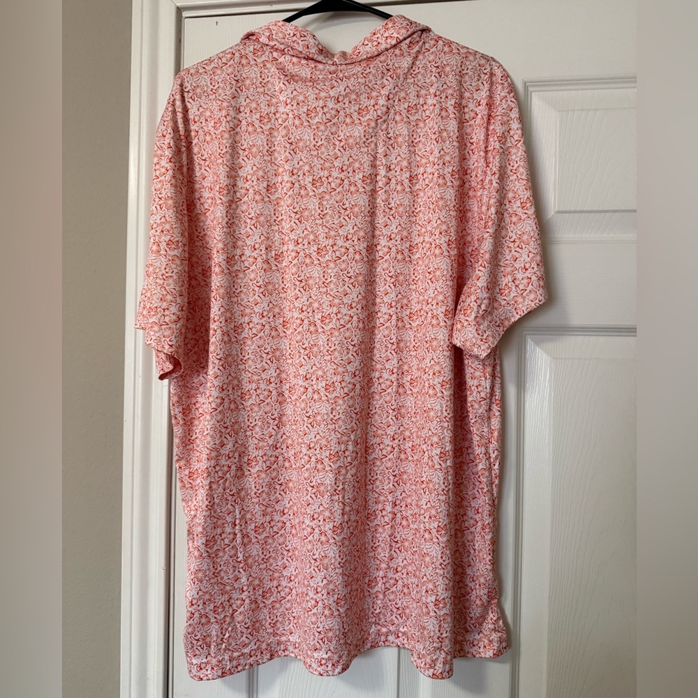 PGA Polo Shirt in Orange Floral - Picture 3 of 3